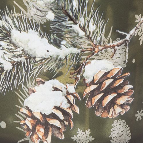 Portacandele in vetro con pigne e fiocchi di neve, 15 cm | Floristik24.it