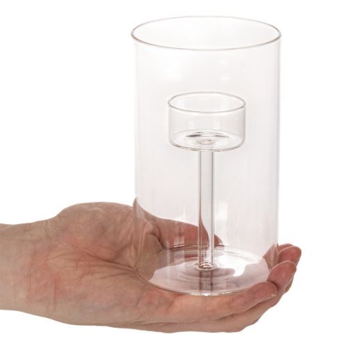 Portacandele in vetro con inserto per candele a colonna 15 cm, 2 pezzi | Floristik24.it