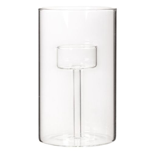 Portacandele in vetro con inserto per candele a colonna 15 cm, 2 pezzi | Floristik24.it