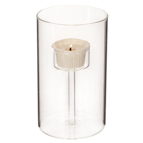 Portacandele in vetro con inserto per candele a colonna 15 cm, 2 pezzi | Floristik24.it