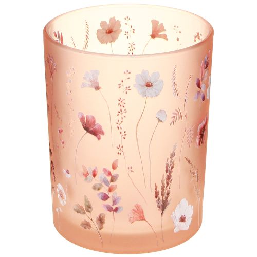 Lanterna decorativa in vetro con motivo floreale per eleganti accenti domestici, 12,5 cm, 2 pezzi