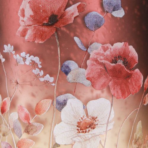 Prodotto Lanterna decorativa in vetro con motivo floreale per eleganti accenti domestici, 12,5 cm, 2 pezzi