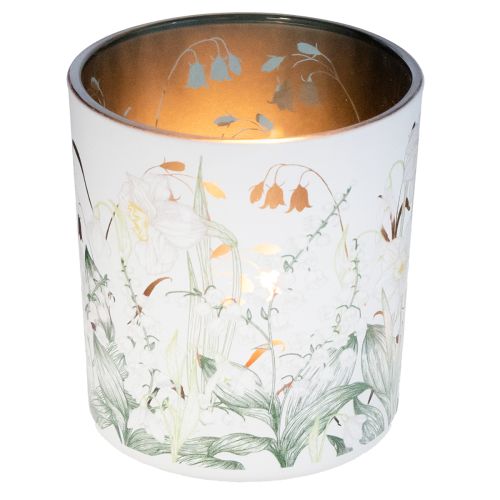 Prodotto Lanterna decorativa in vetro con motivo a foglia per eleganti accenti domestici, 8 cm, 4 pezzi