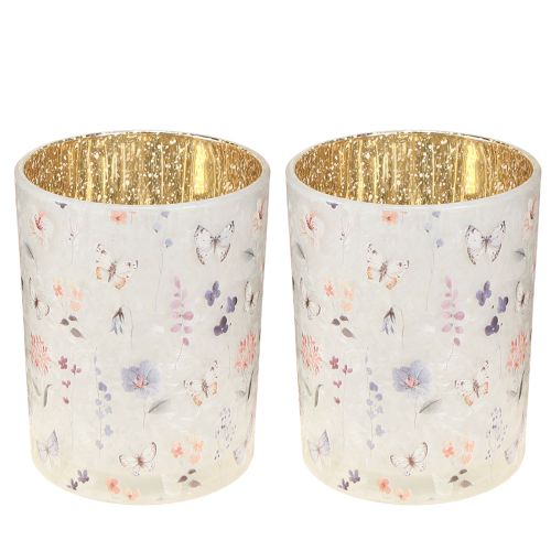 Prodotto Portacandele in vetro con motivo a farfalla per momenti di intimità, 12,5 cm, 2 pezzi