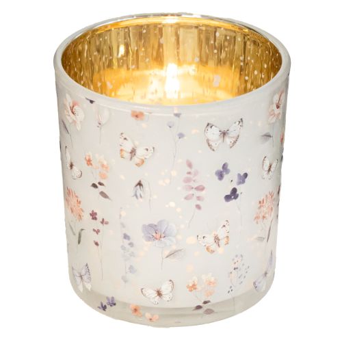 Prodotto Lanterna decorativa in vetro con motivo a farfalla per eleganti accenti domestici, 8 cm, 4 pezzi