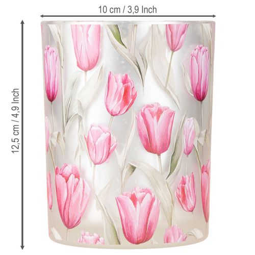 Prodotto Elegante lanterna con motivo a tulipano per una suggestiva decorazione primaverile, 12,5 cm, 2 pezzi.