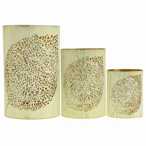 Prodotto Set di 3 lanterne autunnali in metallo H20,5/15,5/10,5 cm