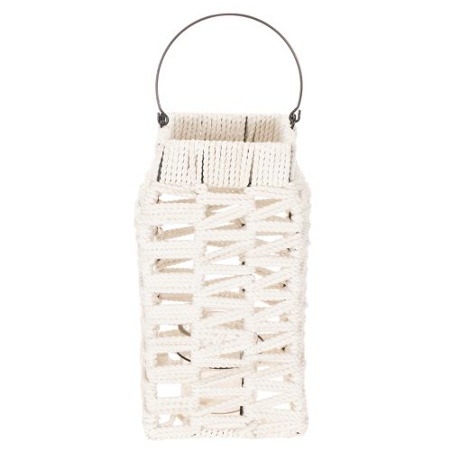 Lanterna da appendere, decorazione estiva, in macramè, altezza 35,5 cm, larghezza 19 cm | Floristik24.it