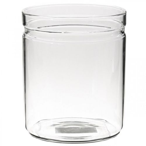 Floristik24 Vaso per fiori, cilindro in vetro, vaso in vetro tondo Ø10cm H12cm