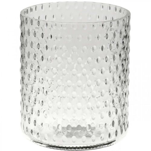 Floristik24 Lanterna in vetro, vaso di fiori, vaso di vetro tondo Ø11,5 cm H13,5 cm