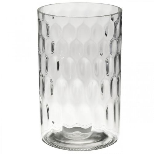 Floristik24 Vaso per fiori, vaso in vetro, vetro candela, lanterna in vetro Ø11,5 cm H18,5 cm