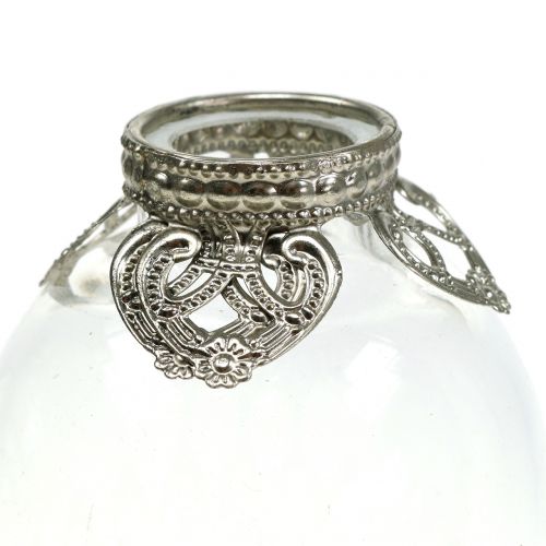 Floristik24 Lanterna in vetro tealight Vintage Ø8,5cm H14cm 2 pezzi