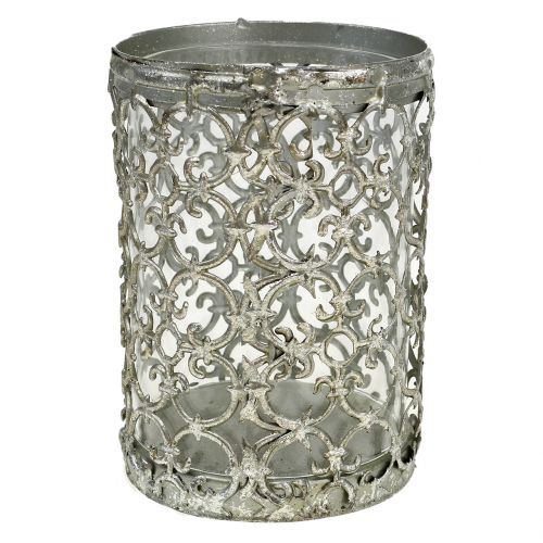 Floristik24 Lanterna argento antico Ø10,5 cm H14,5 cm 1 pz
