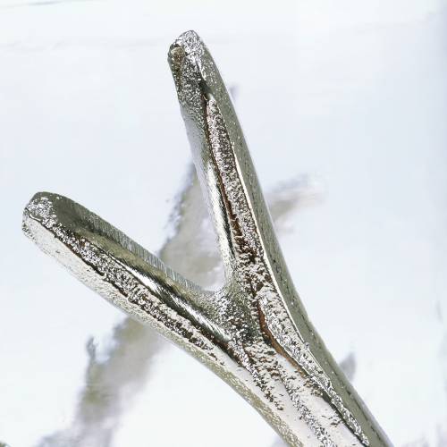 Floristik24 Portalumino in vetro palchi Argento Ø16cm H11cm