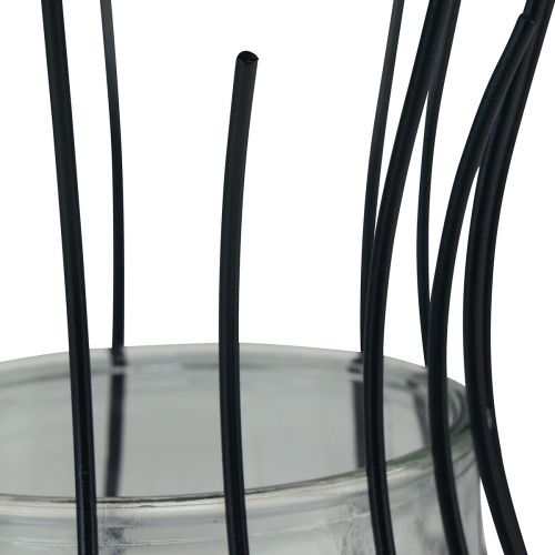 Prodotto Calice decorativo nero lanterna in vetro metallo Ø17cm H27cm