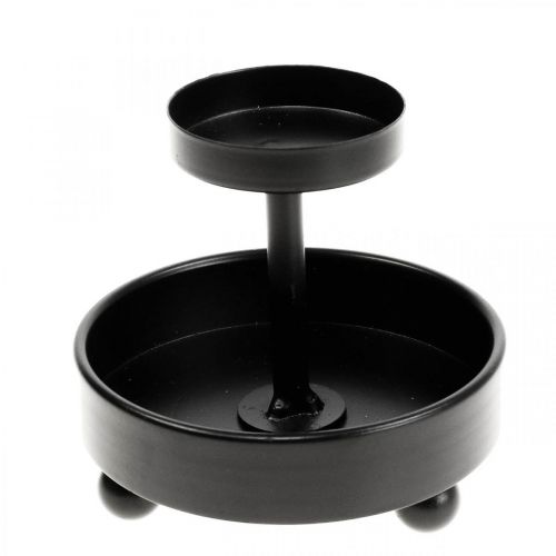 Floristik24 Lanterna Vetro Portacandele Metallo Nero H18cm