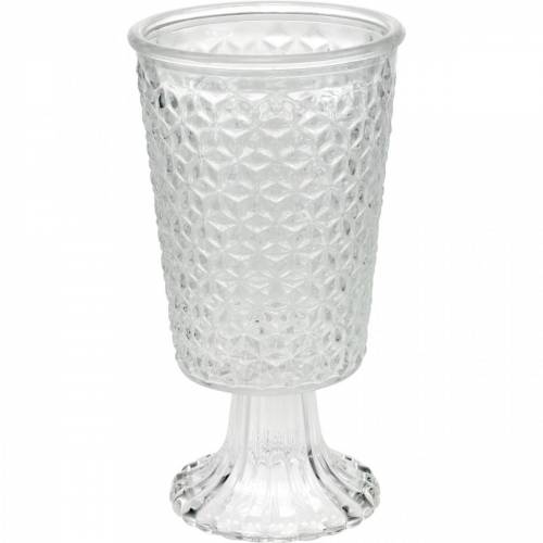 Lanterna in vetro con base trasparente Ø10cm H18.5cm decorazione da tavola | Floristik24.it