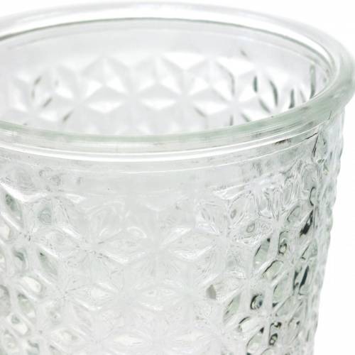 Lanterna in vetro con base trasparente Ø10cm H18.5cm decorazione da tavola | Floristik24.it