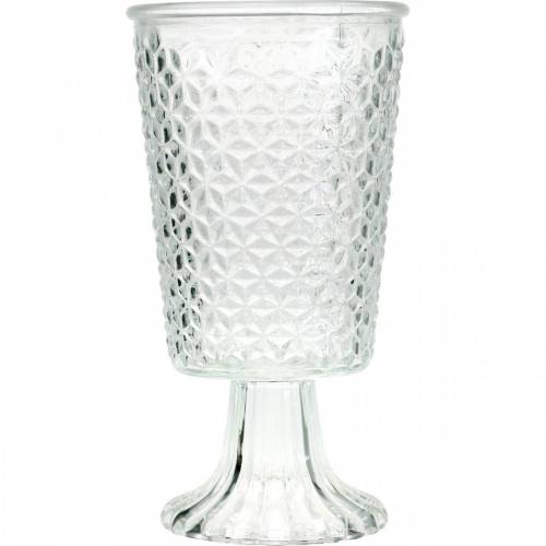 Lanterna in vetro con base trasparente Ø10cm H18.5cm decorazione da tavola | Floristik24.it