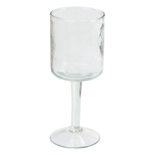 Floristik24 Lanterna in vetro con base, portacandela tondo in vetro Ø8cm H20cm