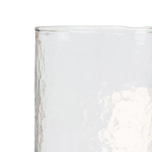 Floristik24 Lanterna in vetro con base, portacandela tondo in vetro Ø8cm H20cm