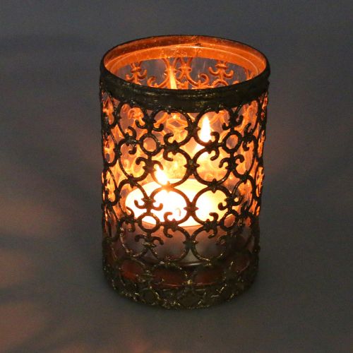 Floristik24 Lanterna argento antico Ø10,5 cm H14,5 cm 1 pz