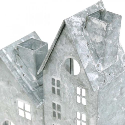 Prodotto Decorazione per finestre Natale, lanterna, serie casa diorama, decorazione in metallo argento shabby chic L20cm H20cm