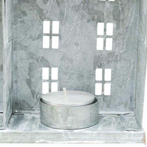 Prodotto Decorazione per finestre Natale, lanterna, serie casa diorama, decorazione in metallo argento shabby chic L20cm H20cm
