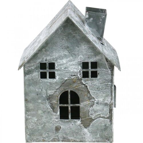 Floristik24 Lanterna in metallo, shabby chic, decorazione natalizia, bianca lavata, aspetto antico H14,5 cm