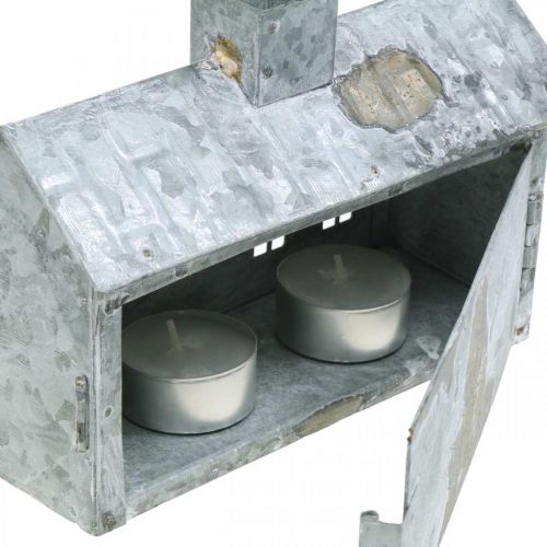 Prodotto Lanterna in metallo, decorazione per Natale, shabby chic, sbiancato, aspetto antico H12,5 cm L17,5 cm