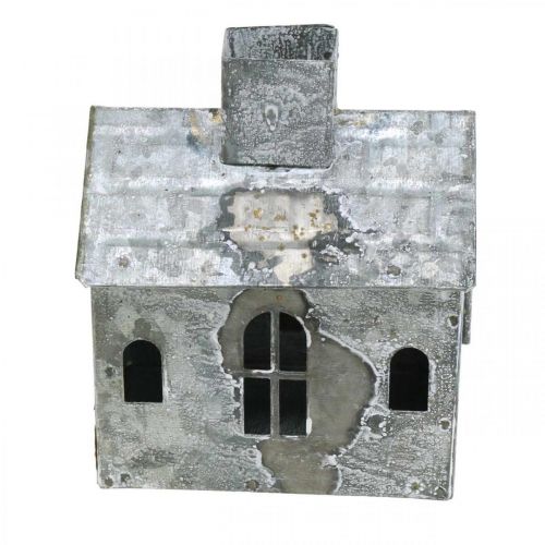 Prodotto Lanterna casa in metallo shabby chic bianco lavato, ruggine H11cm