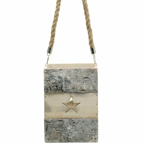 Floristik24 Vento di betulla chiaro con manico 14,5 cm x 14,5 cm H20 cm