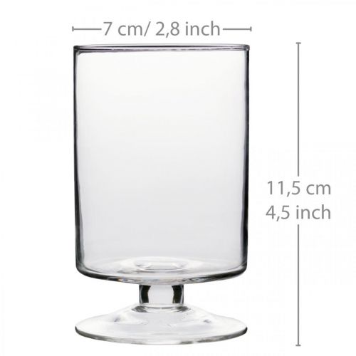 Floristik24 Lanterna Vetro Hurricane Ø7cm H11.5cm 6pz