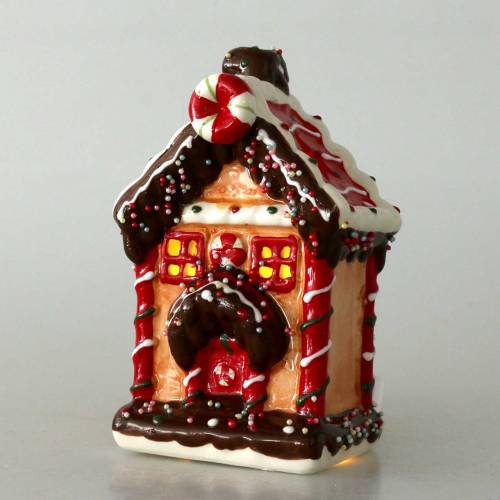 Floristik24 Lanterna Knusperhaus Bisquit, marrone H16cm