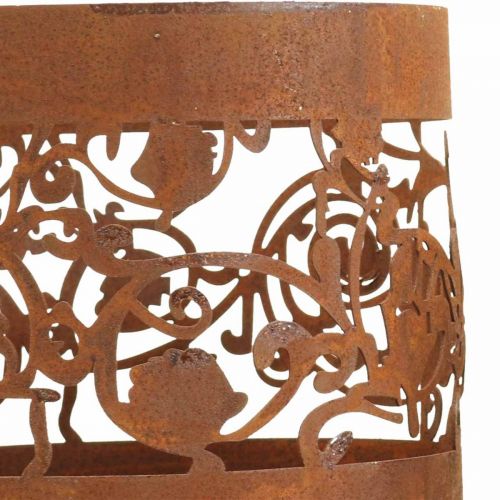 Lanterna portacandele in metallo patina Ø10/14,5cm set di 2