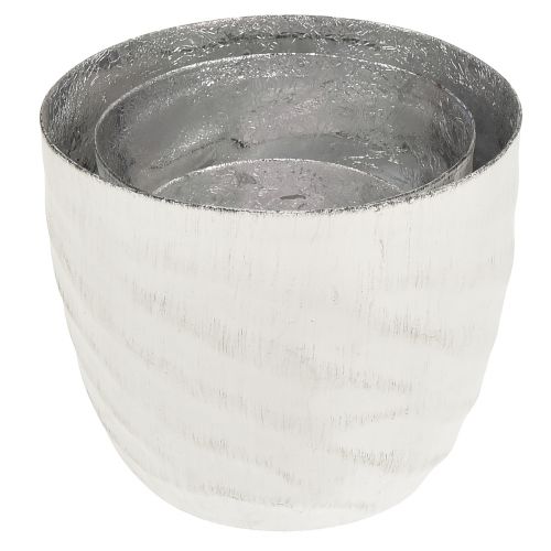 Prodotto Portacandela lanterna in metallo bianco argento Ø8/10/12,5 cm set da 3