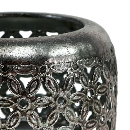 Floristik24 Lanterna argento Ø11,5cm H9,5cm 1p