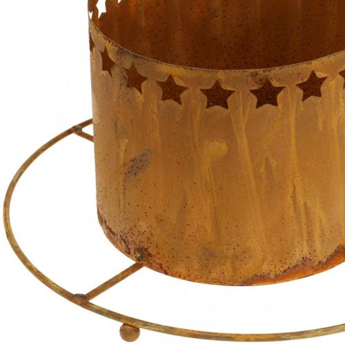 Prodotto Lanterna con stelle, Avvento, porta ghirlanda in metallo, decorazione natalizia patina Ø25cm