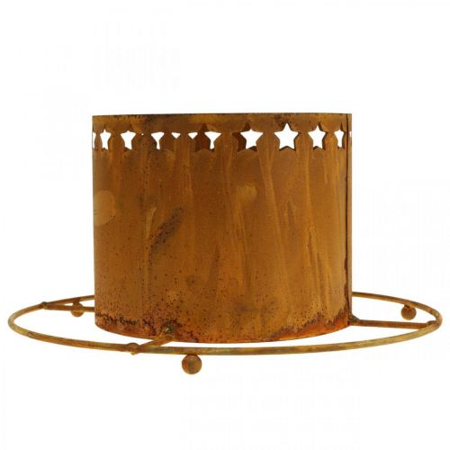 Prodotto Lanterna con stelle, Avvento, porta ghirlanda in metallo, decorazione natalizia patina Ø25cm
