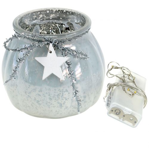 Floristik24 Lanterna bianca con luce LED Ø11cm H10cm