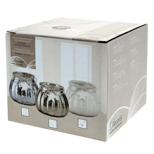 Floristik24 Lanterna bianca con luce LED Ø11cm H10cm