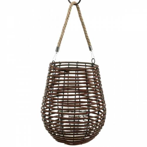 Prodotto Lanterna decorativa, decorazione candela con manico, lanterna in cestino Ø23cm H27cm