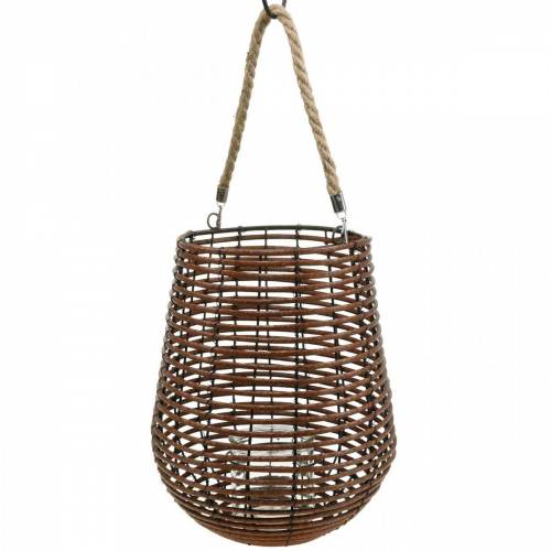 Prodotto Candela in cesto, lanterna con manico, decoro candela, lanterna cesto Ø24cm H34cm