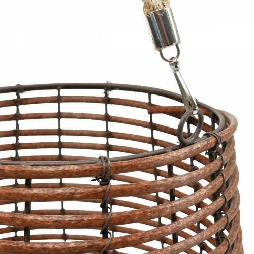 Prodotto Candela in cesto, lanterna con manico, decoro candela, lanterna cesto Ø24cm H34cm