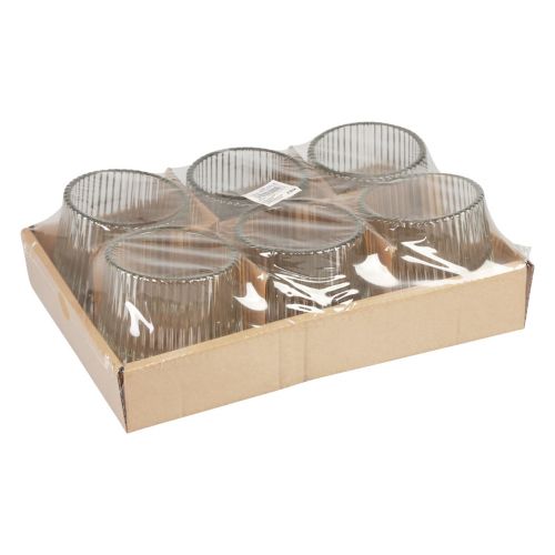 Prodotto Lanterne in vetro porta tealight trasparente H7,5cm Ø8cm 6 pz