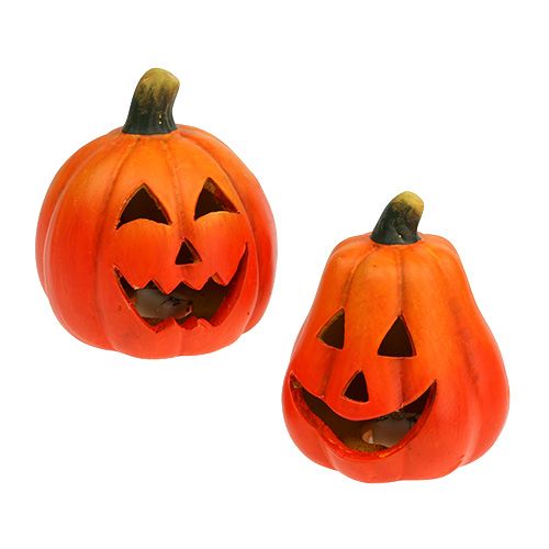 Floristik24 Lanterna zucca con LED arancione 10cm 4 pezzi