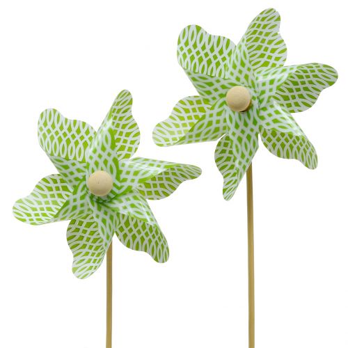 Mulino a Vento Mini Verde-Bianco Ø9cm 12p