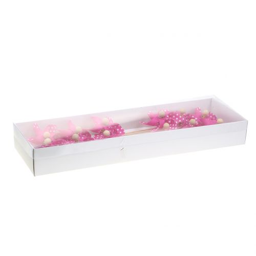 Floristik24 Mulino a vento decorativo con punti rosa Ø8cm 12p