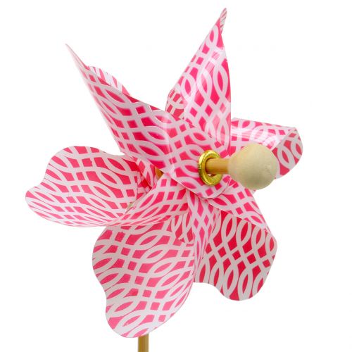 Floristik24 Mulino a vento Mini rosso-bianco Ø9cm 12 pezzi