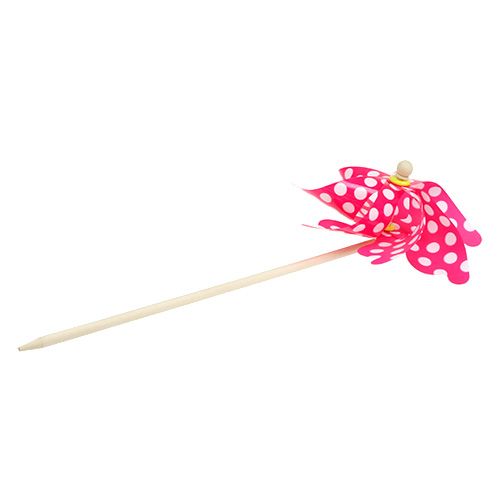 Floristik24 Mulino a vento al bar con punte fucsia Ø30cm